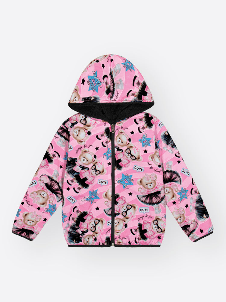 Jaqueta Infantil Cinti Inverno Dupla Face Ursinhas Cute