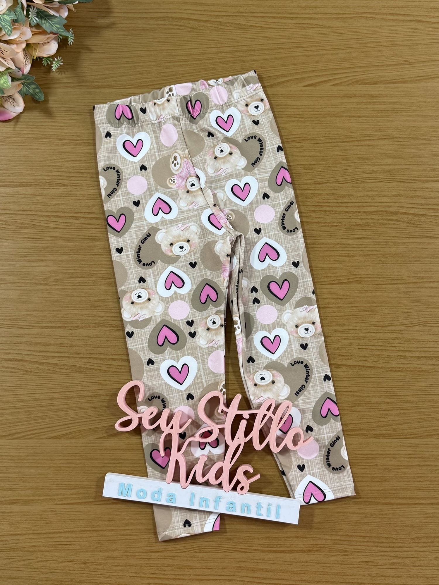 Conjunto Infantil Cinti Inverno Calça e Moletom Flanelado Ursinhos