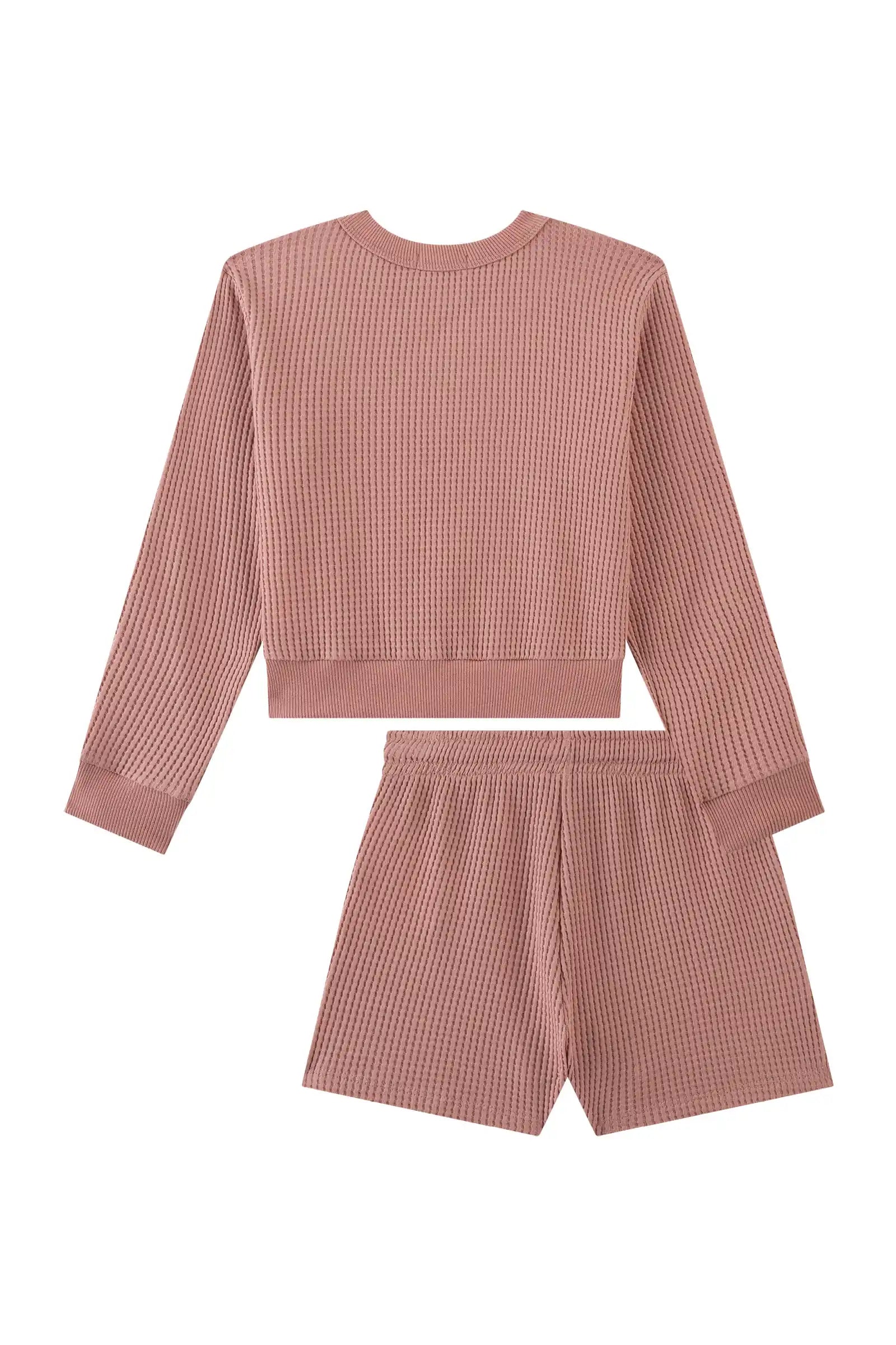 Conjunto Infantil Kukiê Inverno com Shorts e Moletom Rosa Flor