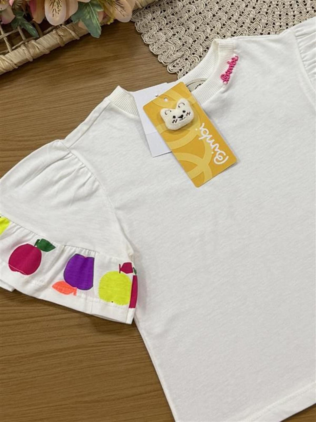 Blusa Infantil Bimbi Verão Branca Maçãzinha