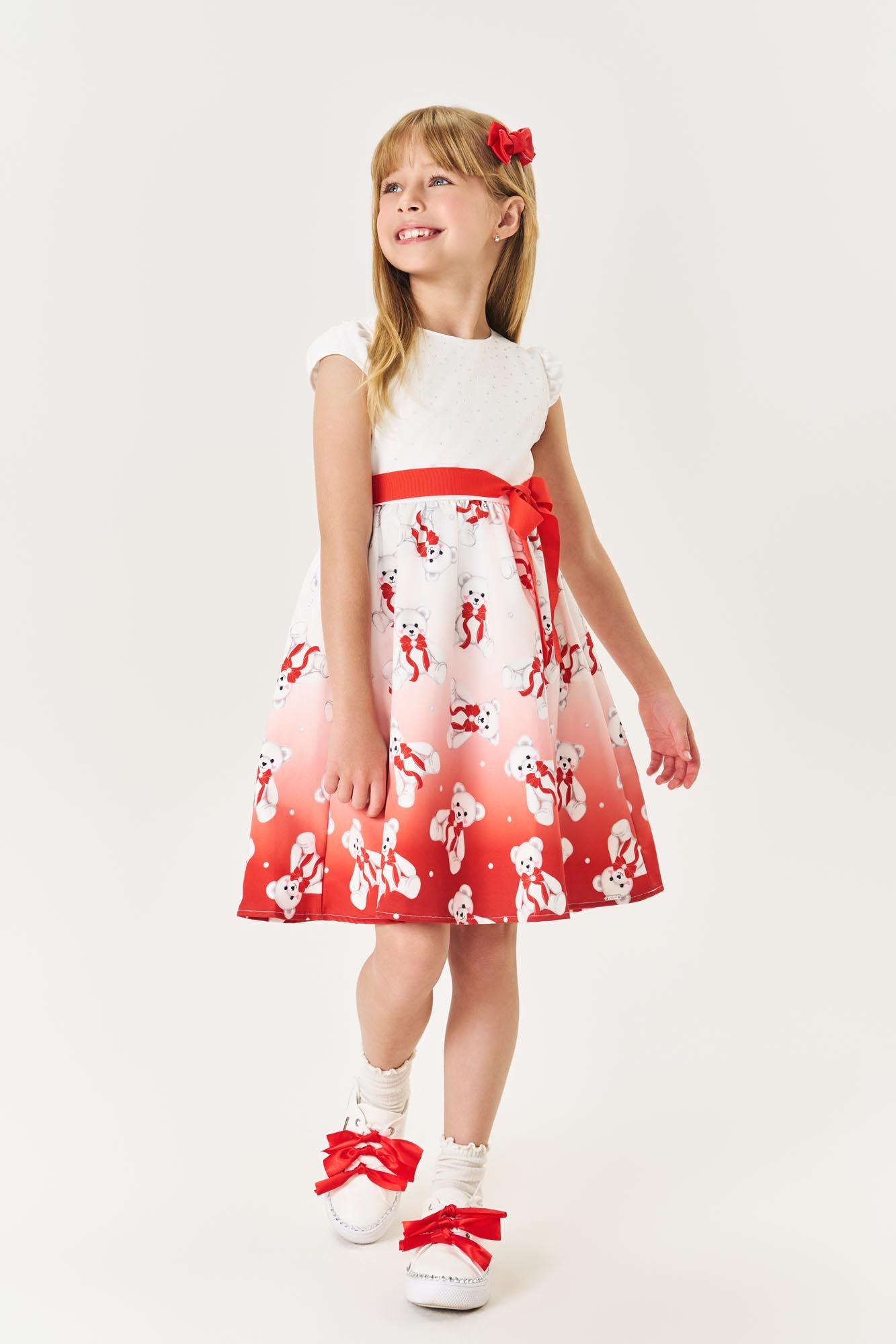Vestido Infantil Cinti Inverno Ursinho com Bolero