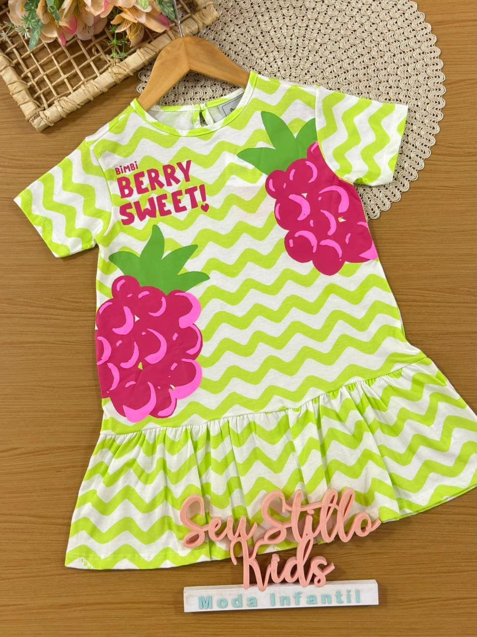 Vestido Infantil Bimbi Verde Frutinha