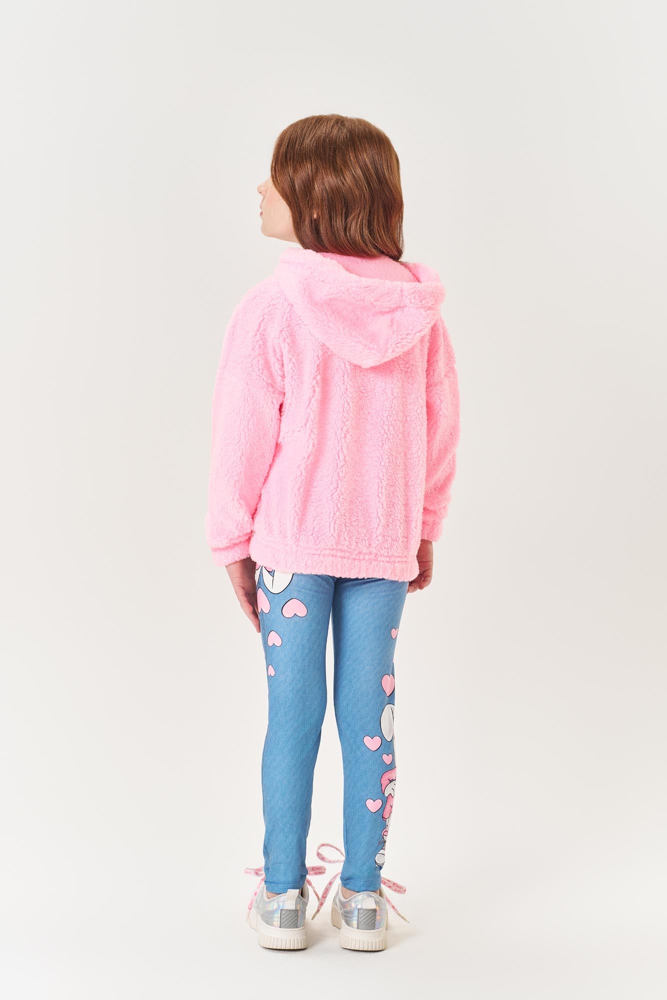 Calça Legging Infantil Cinti Inverno Térmica Azul Jeans Coelho
