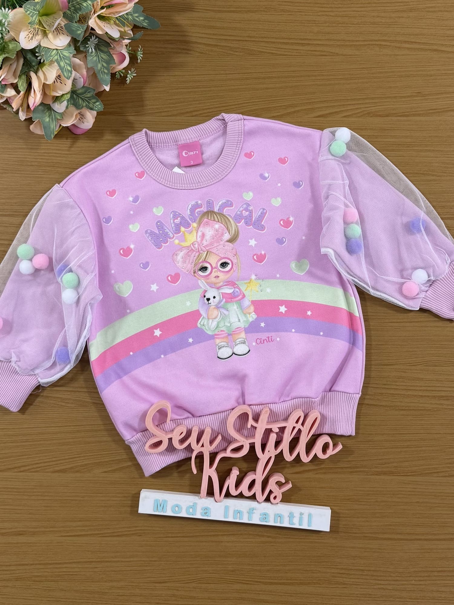 Moletom Infantil Cinti Inverno Flanelado Lilás Magical