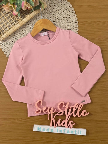 Blusa Infantil Kukiê Inveno Térmica Manga Longa Rosa