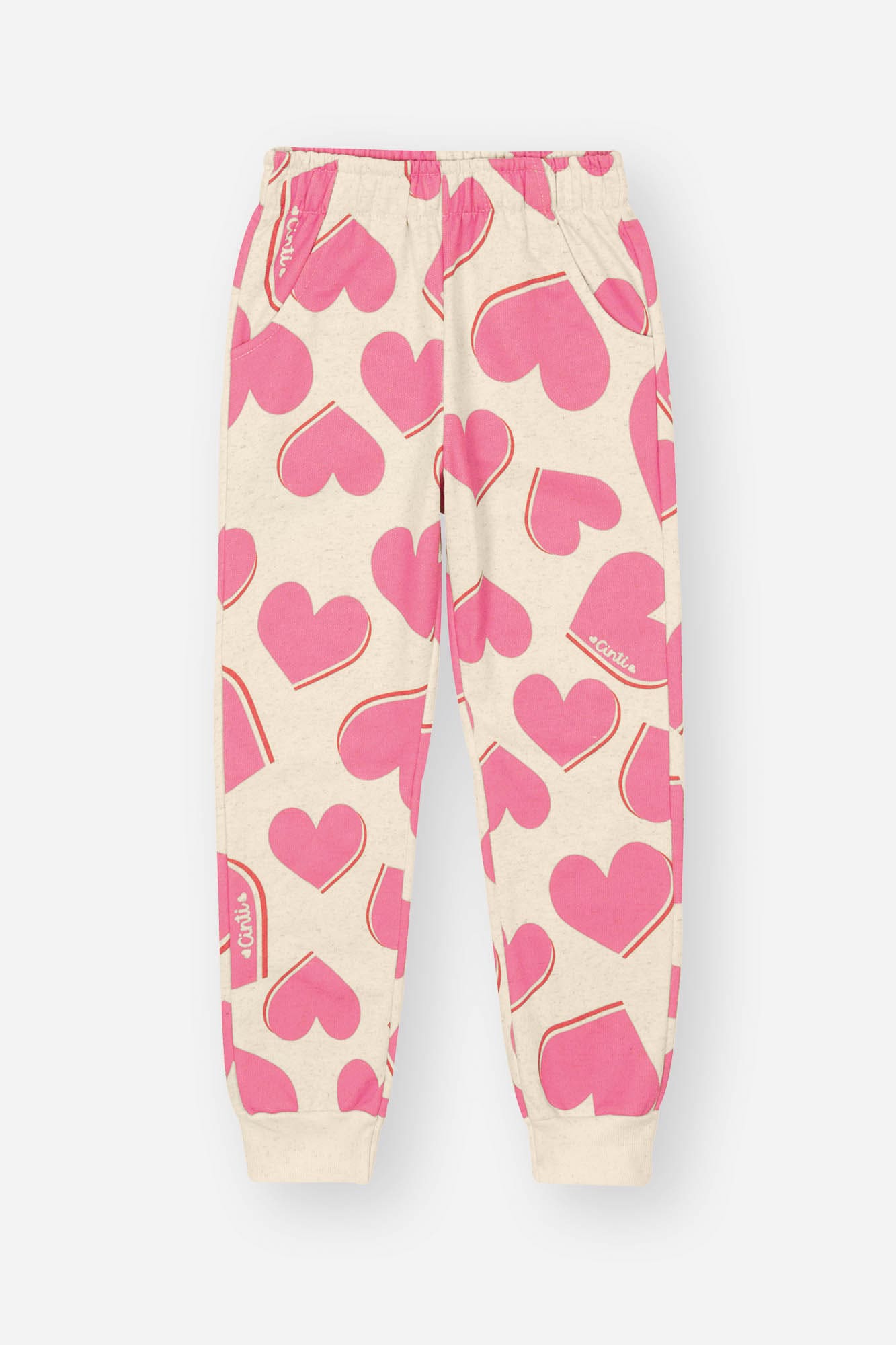 Conjunto Infantil Cinti Inverno Calça e Moletom Flanelado Coração