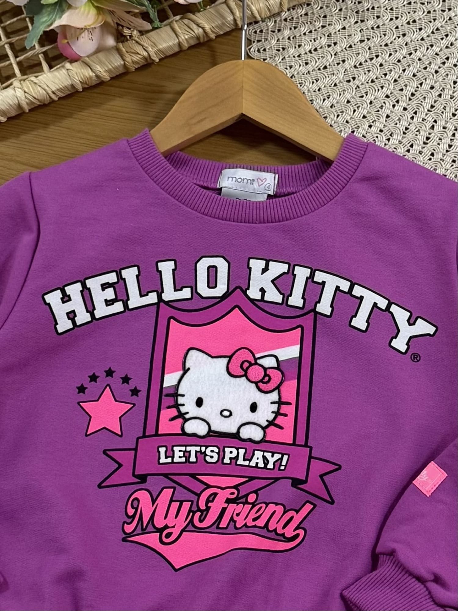 Moletom Infantil Momi Inverno sem Flanela Roxo Hello Kitty