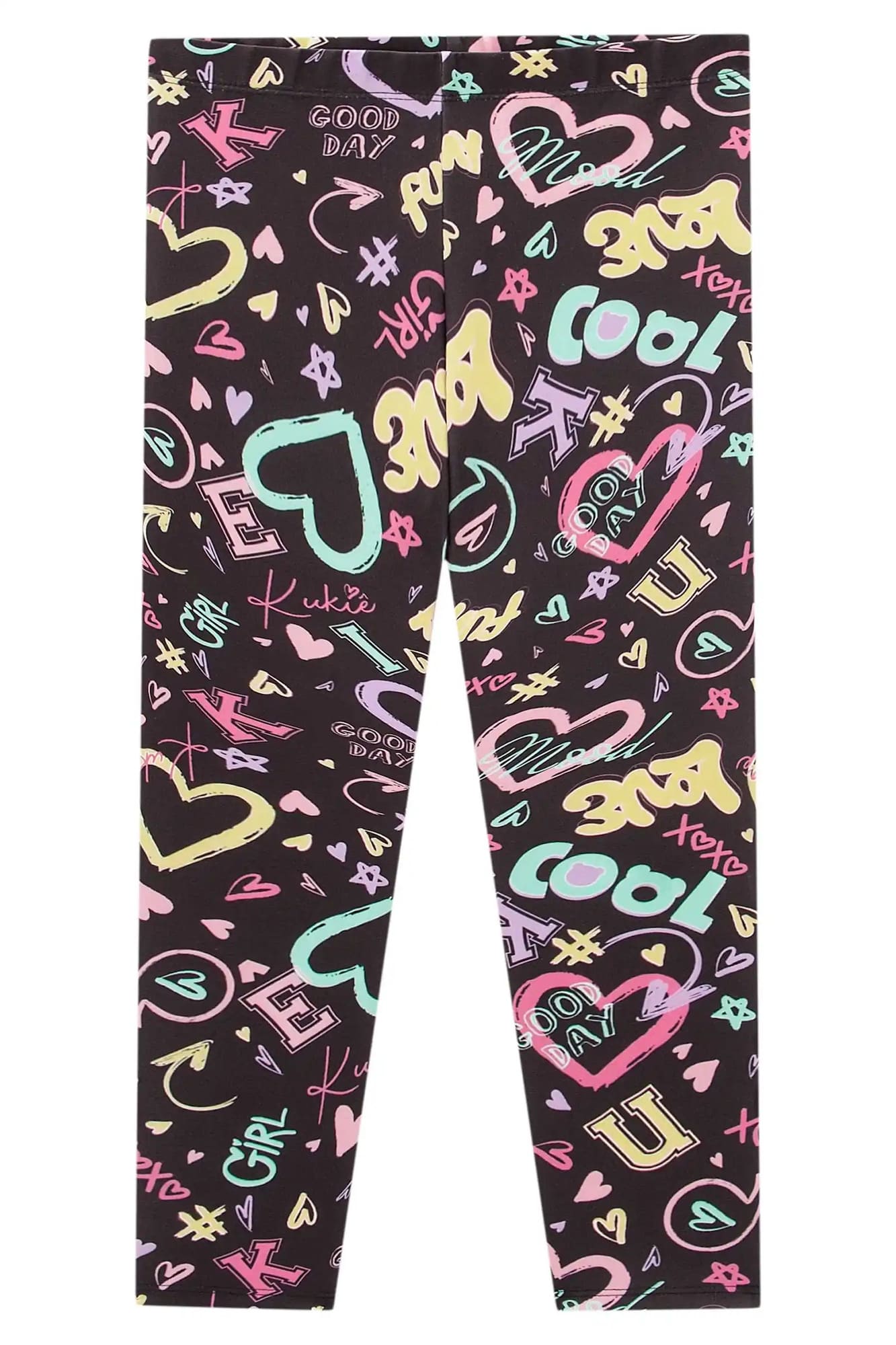 Calça Legging Infantil Kukie Inverno Preta Coração