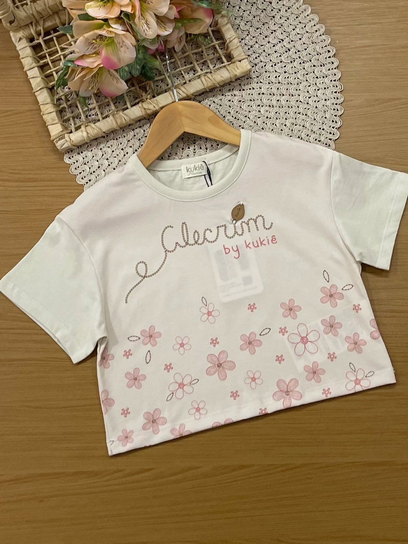 Conjunto Infantil Kukiê Inverno com Shorts Marrom e Blusa Manga Curta Alecrim