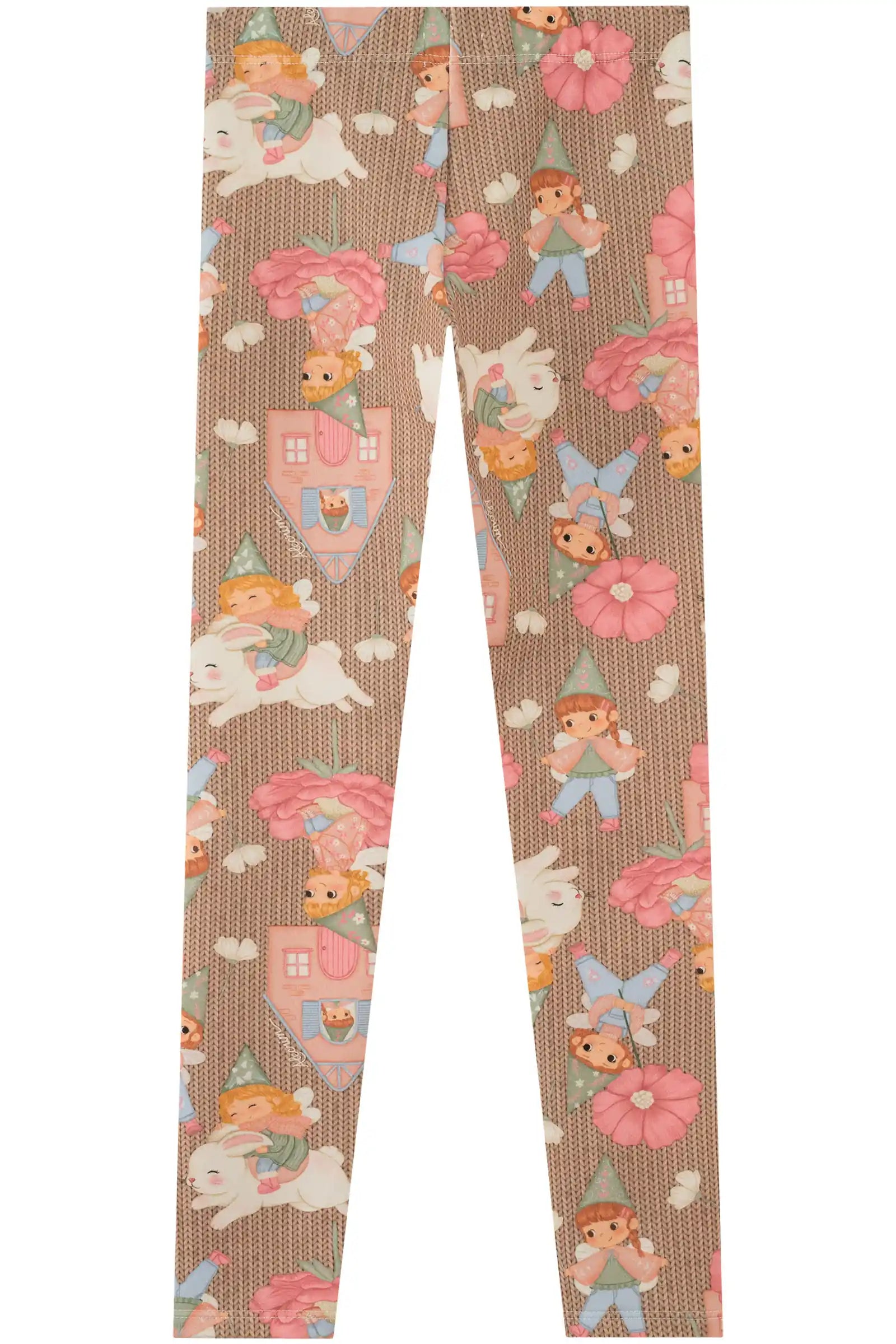 Calça Legging Infantil Kukiê Inverno Bege Mundo Encantado