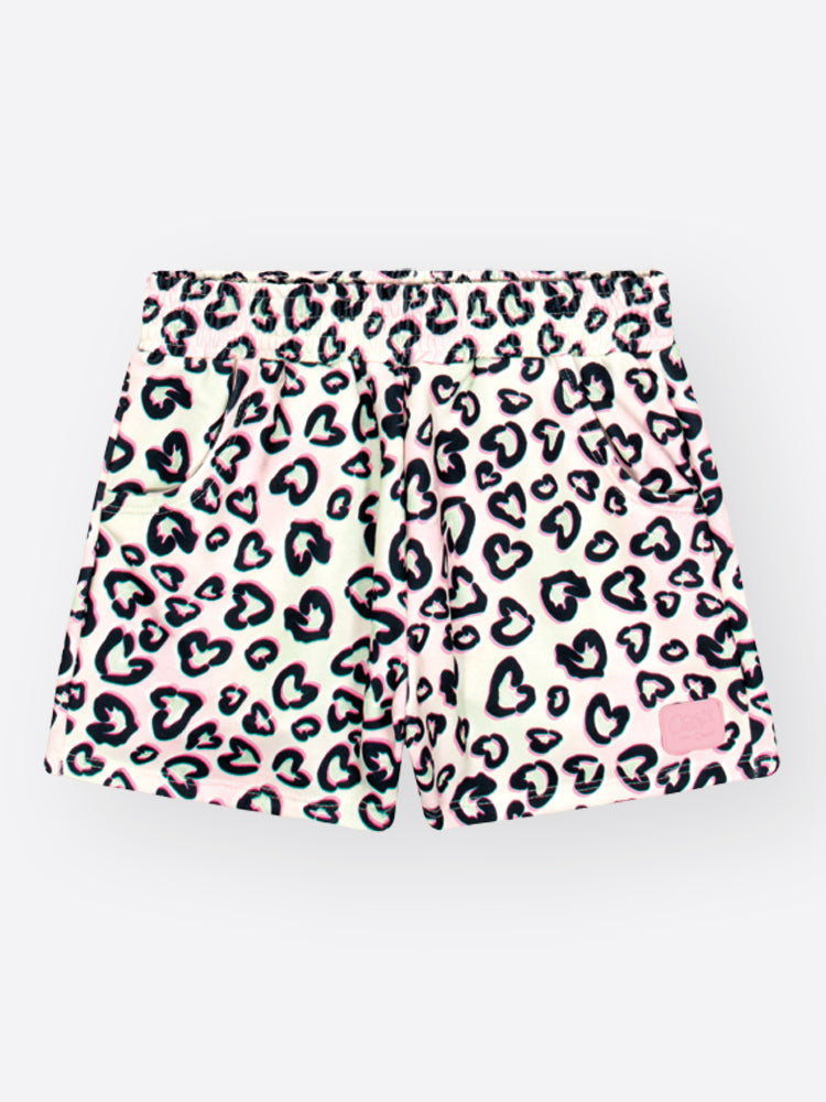 Conjunto Infantil Cinti Inverno com Shorts e Moletom sem Flanela Branco Oncinha