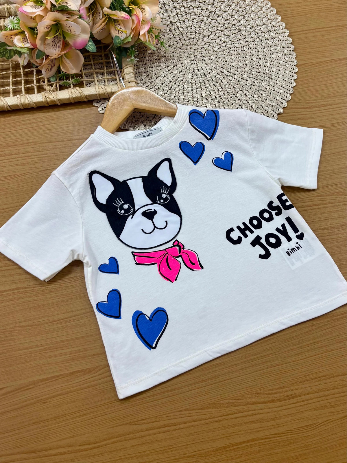 Blusa Infantil Menina Bimbi Branca Cachorrinha