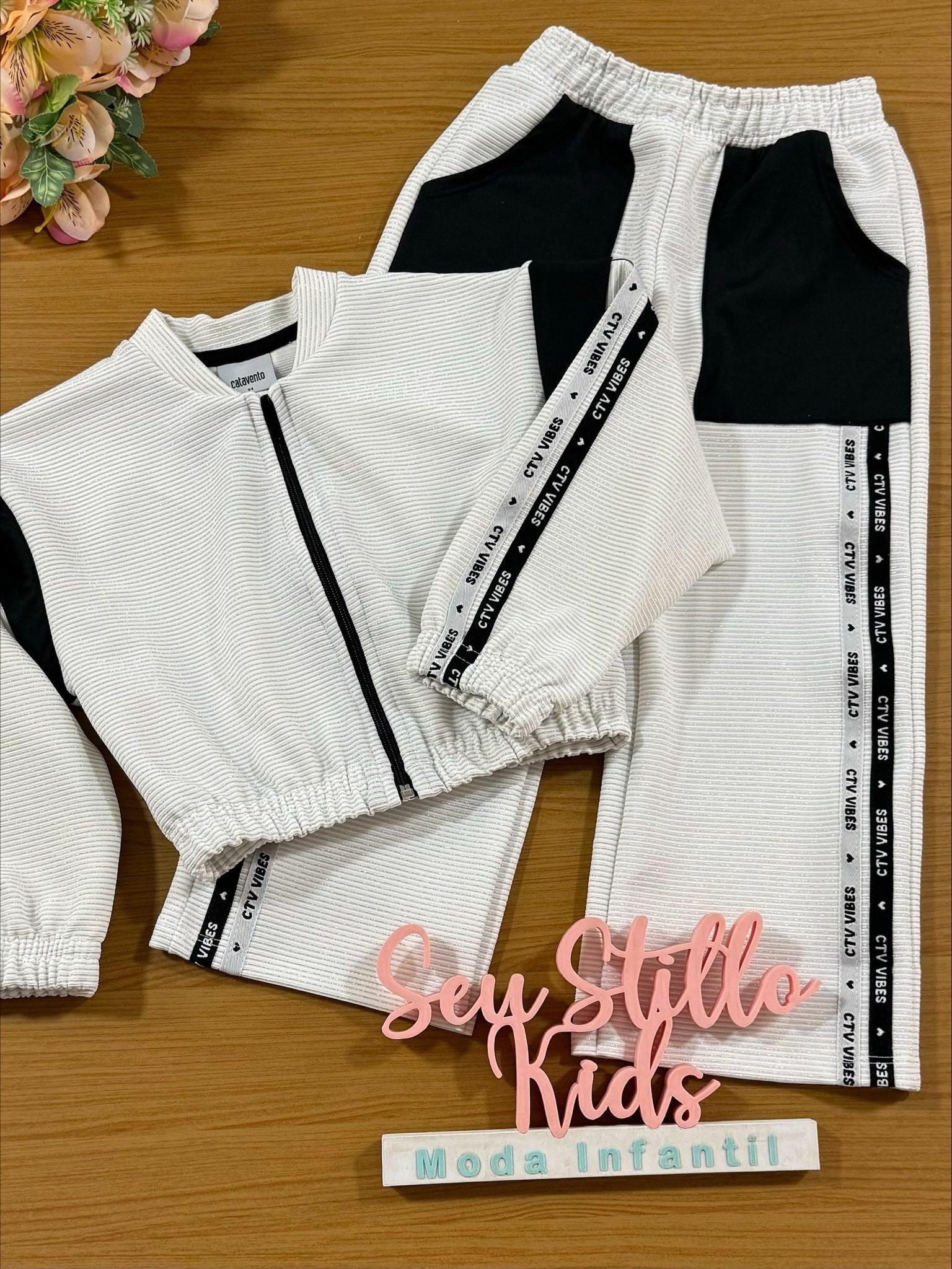 Conjunto Infantil Catavento Inverno Calça e Jaqueta Brilho