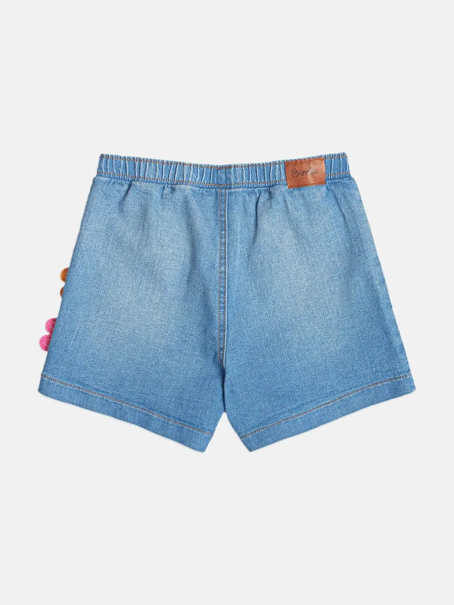 Shorts Infantil Menina Bimbi Jeans Florzinhas