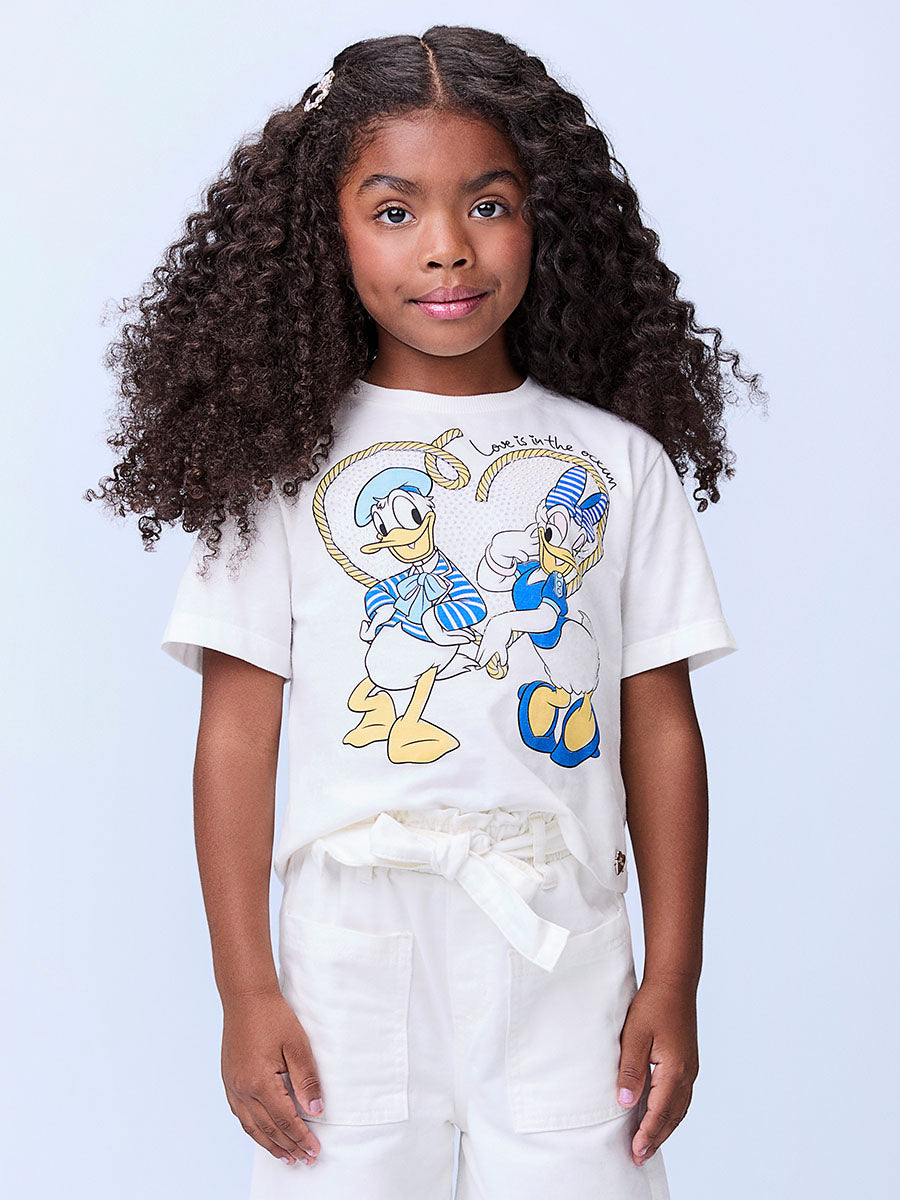 Blusa Infantil Momi Verão Pato Donald e Margarida Disney