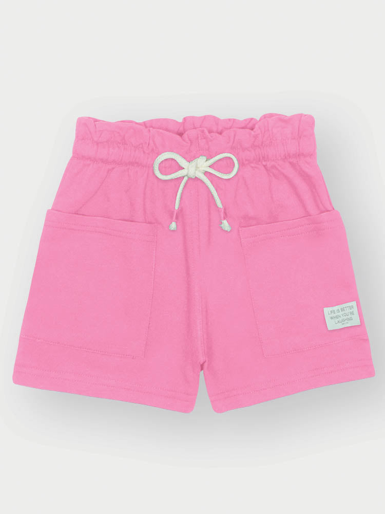 Conjunto Infantil Belime Verão com Shorts Rosa e Regata Listrada
