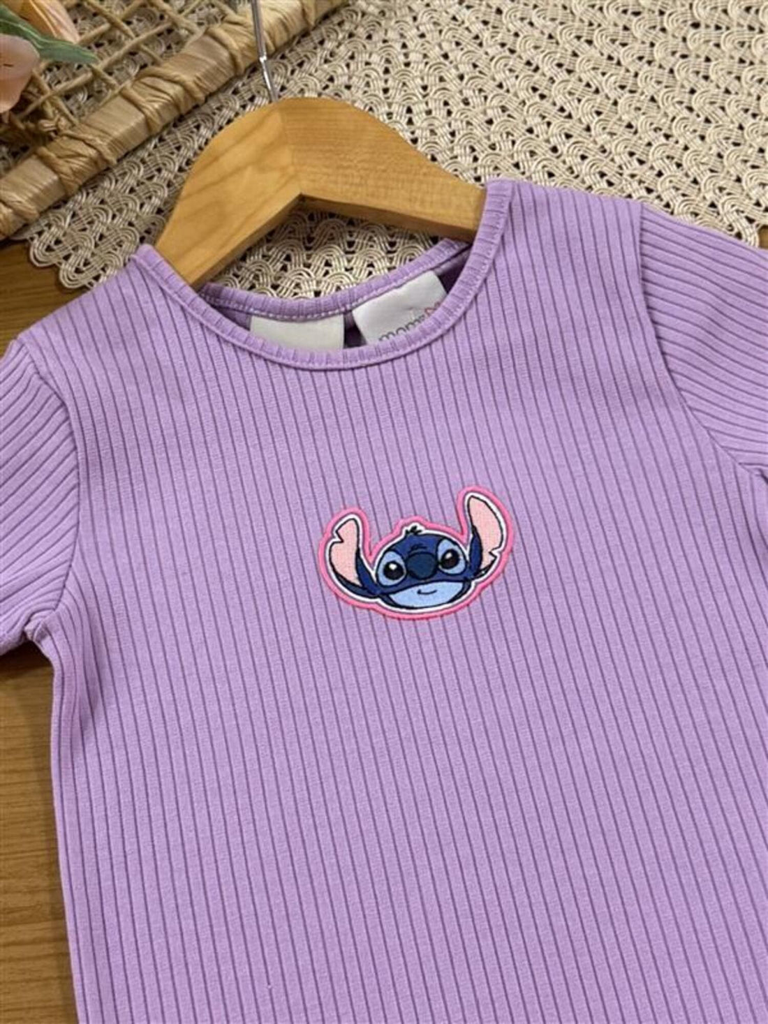 Blusa Infantil Momi Verão Lilás Stitch Disney