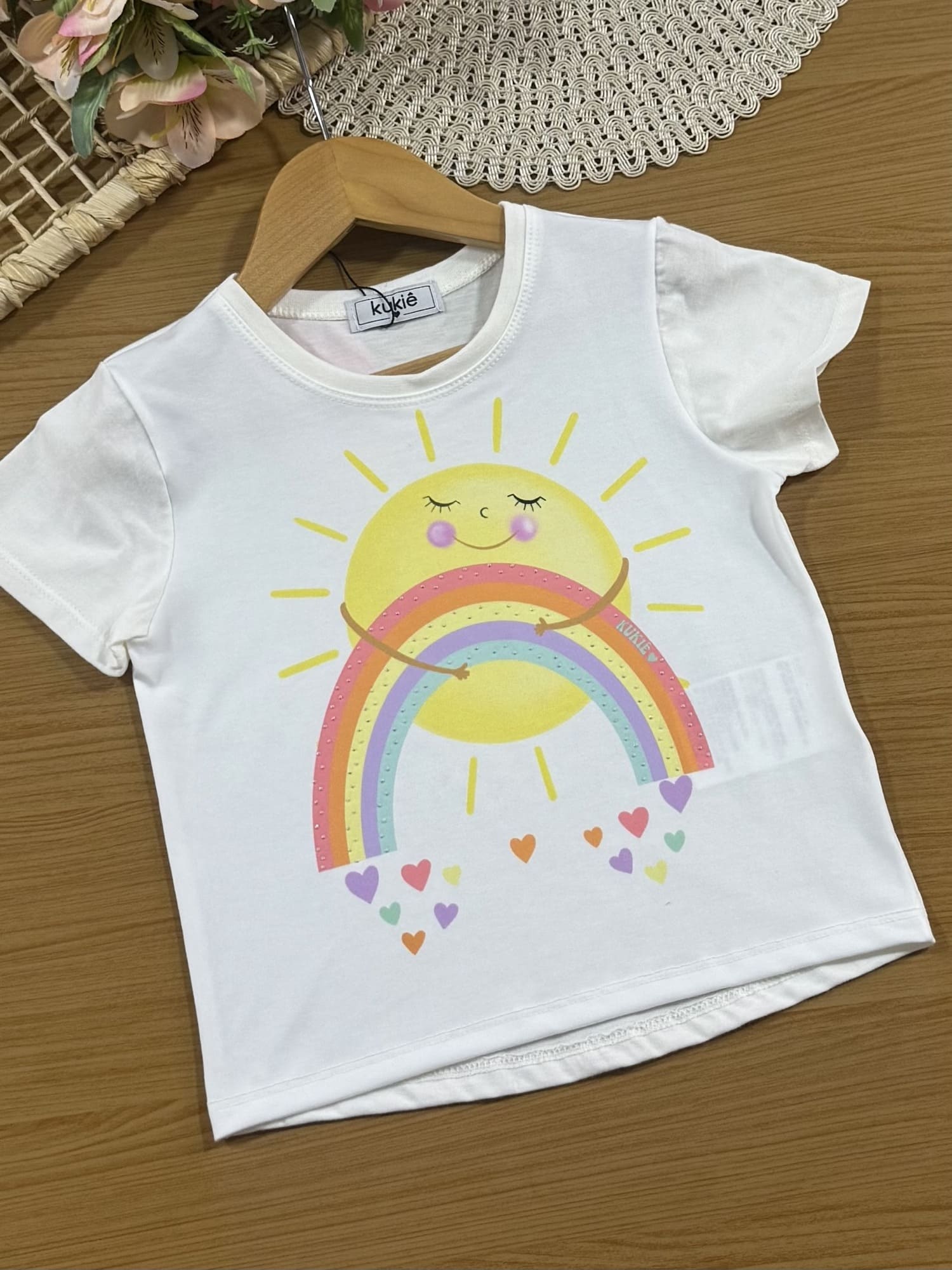 Conjunto Infantil Kukiê com Shorts Rosa e Blusa Manga Curta Solzinho