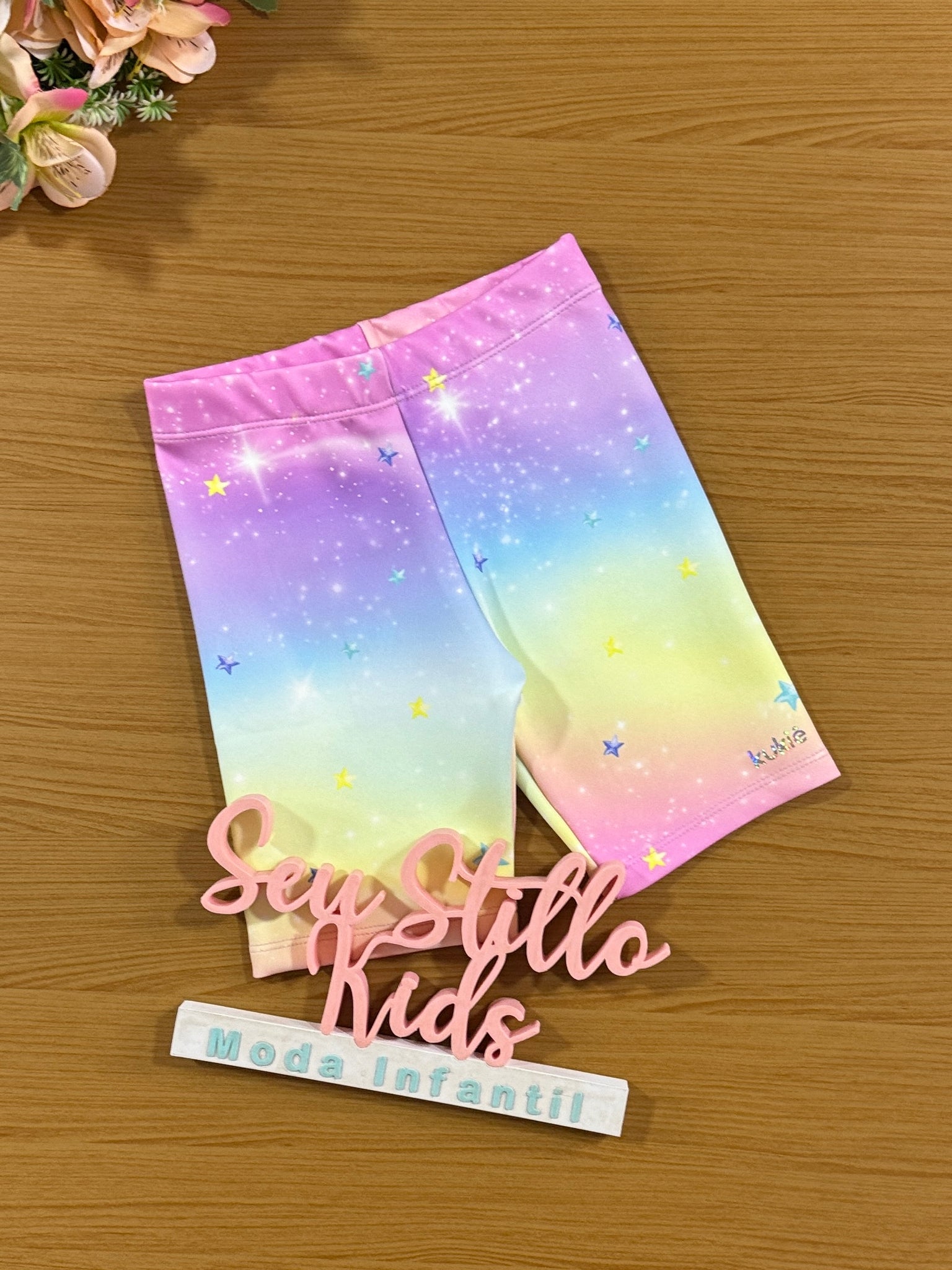 Shorts Infantil Kukie Verão Ciclista Estrelado