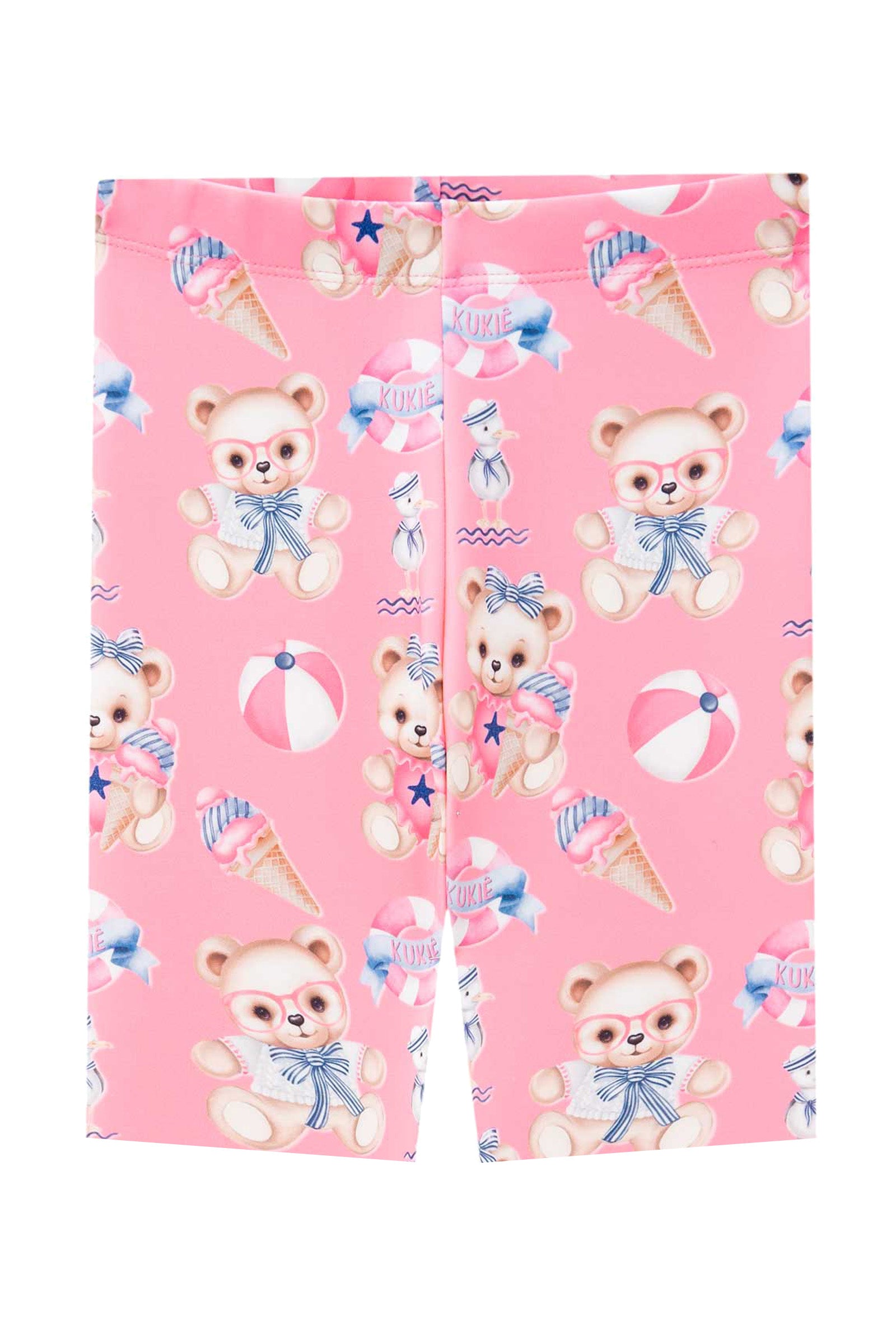 Shorts Infantil Kukie Verão Ciclista Rosa Ursinha