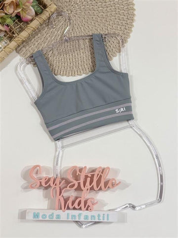 Top Infantil Siri Kids Sport Amanda Nagoya Cinza 42652