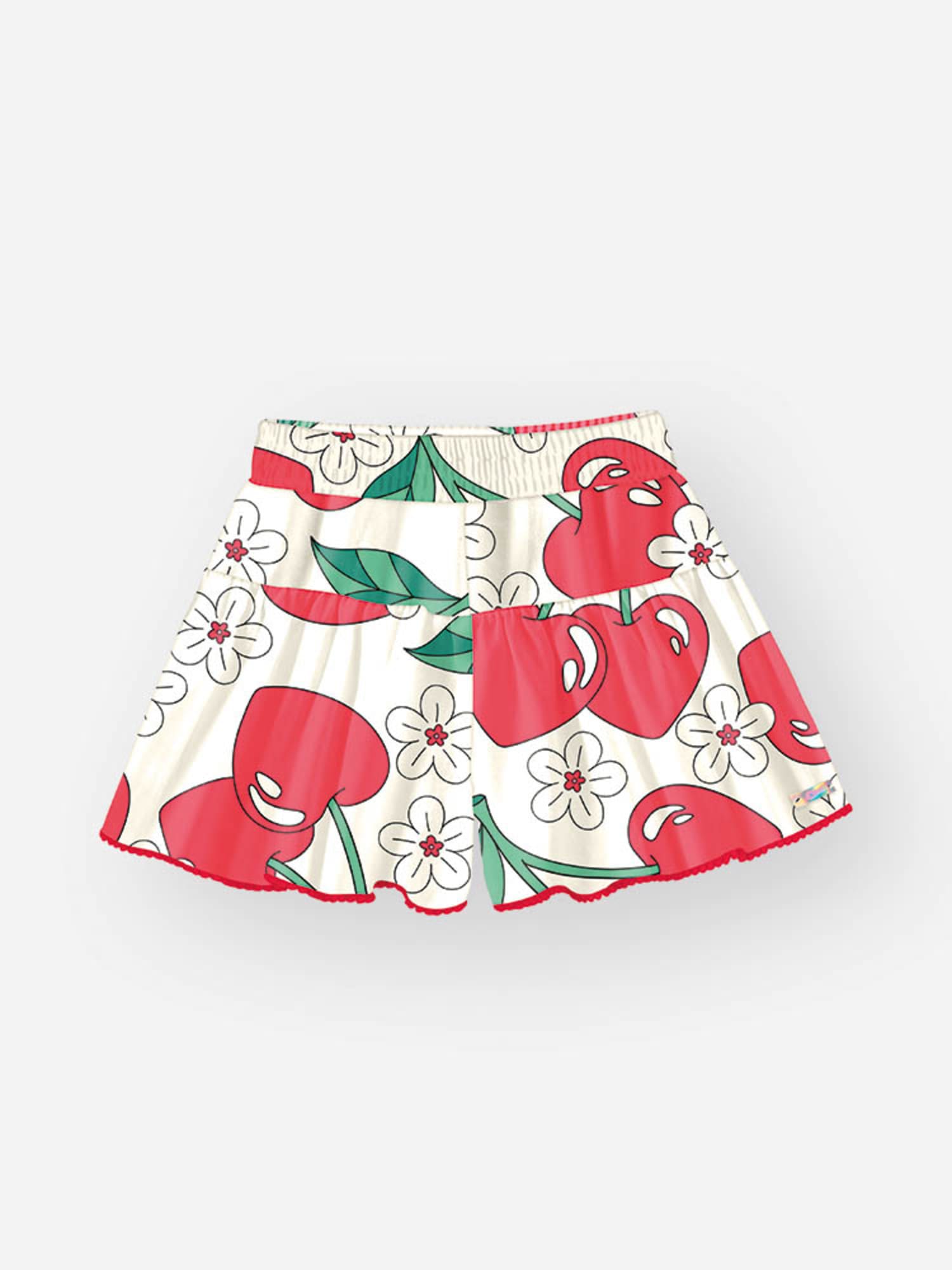 Conjunto Infantil Cinti Verão com Shorts e Blusa Off White Floral