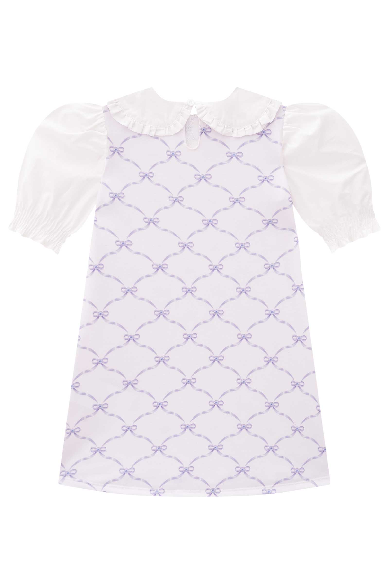 Vestido Infantil Kukie Verão Lilás Lacinhos