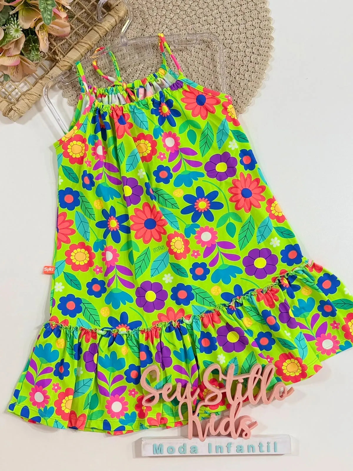 Vestido Infantil Siri Kids Sofia Jardim Verde 43013