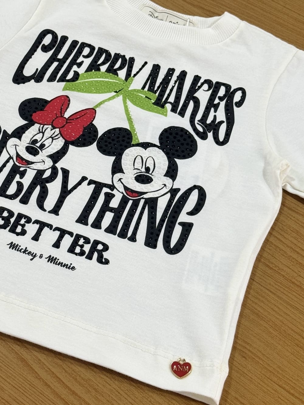 Blusa Infantil Animê Verão Cerejinha Minnie Disney