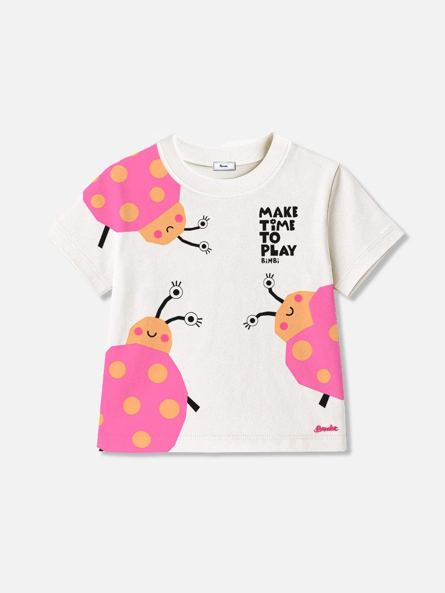 Blusa Infantil Bimbi Verão Branca Joaninhas