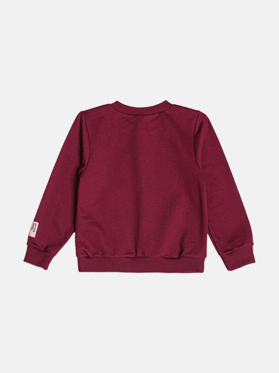 Moletom Infantil Momi Inverno sem Flanela Vinho Ursinho Pooh com Strass