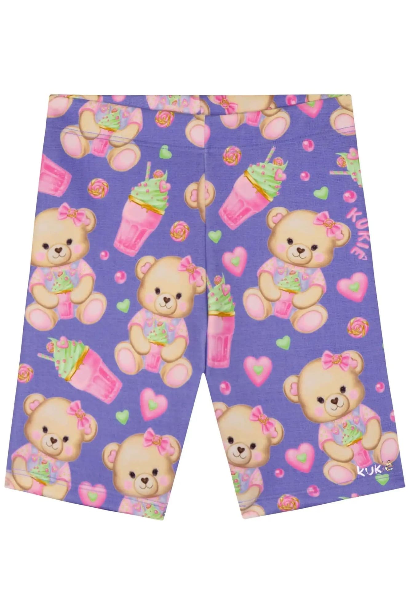 Shorts Infantil Kukiê Verão Ciclista Azul Ursinha
