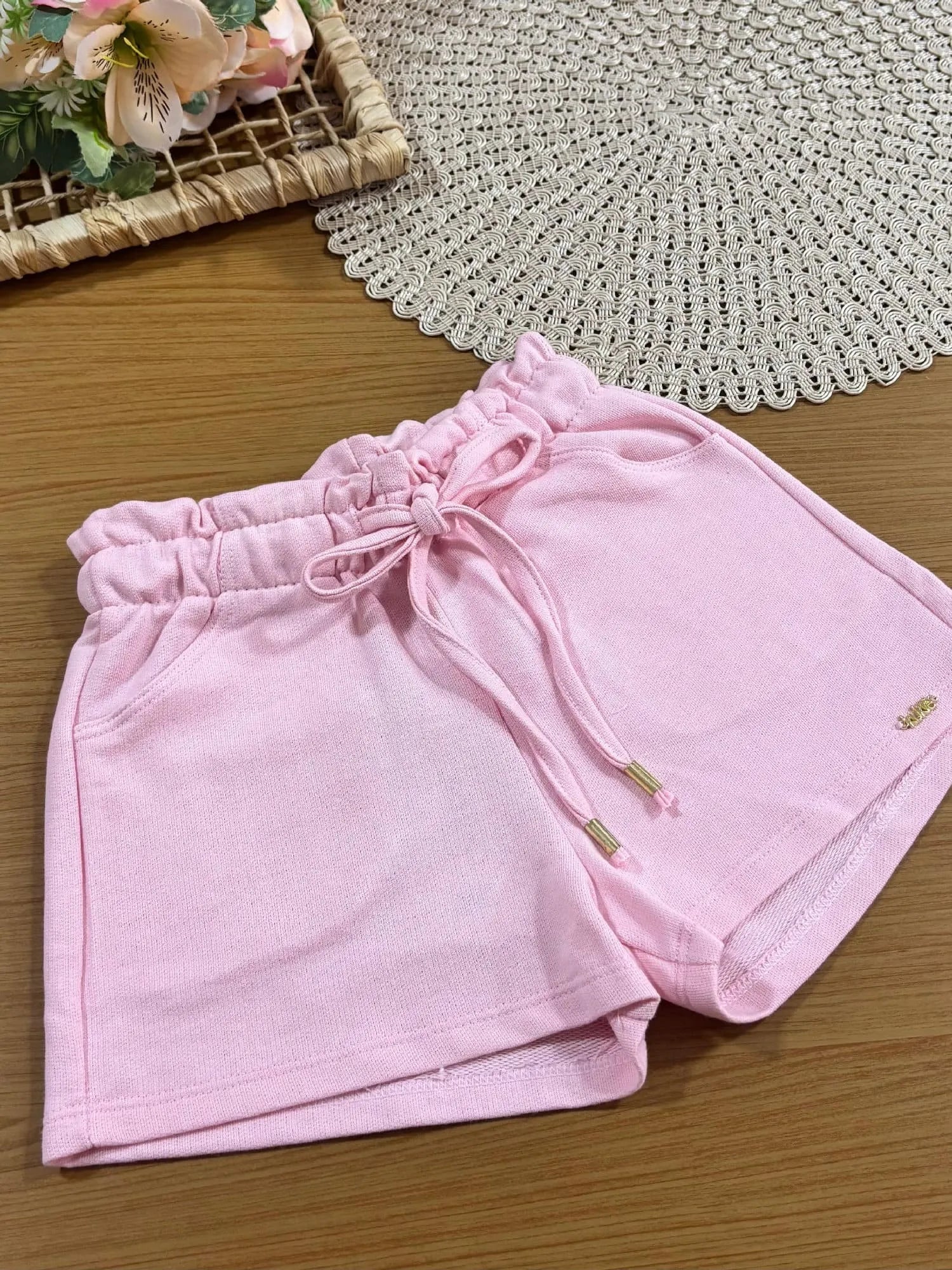 Shorts Infantil Menina Kukiê Rosa Claro