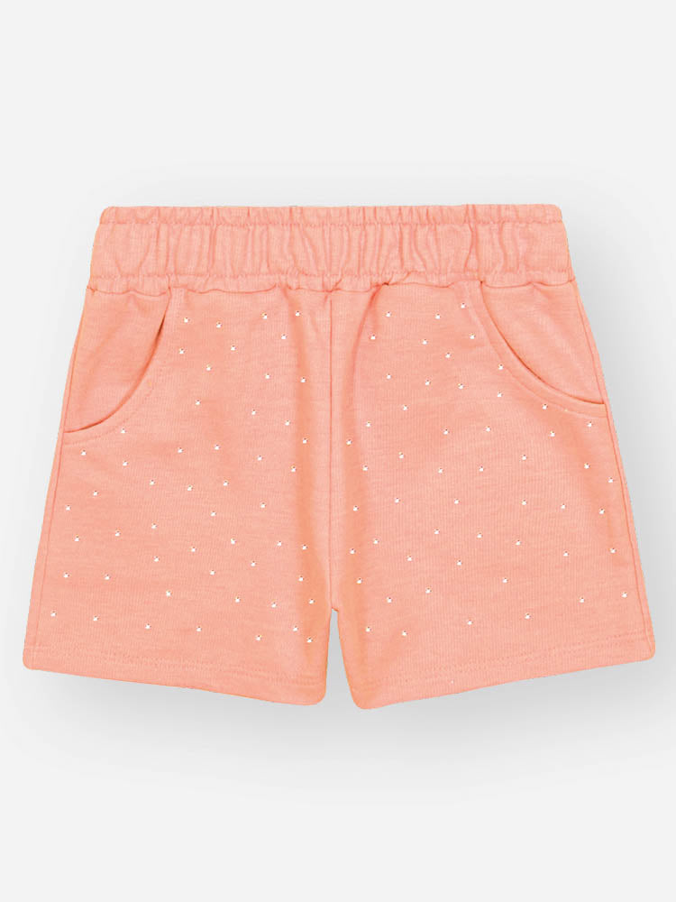 Conjunto Infantil Cinti Verão, Shorts Laranja e Blusa Branca Frutinhas com Pulseira