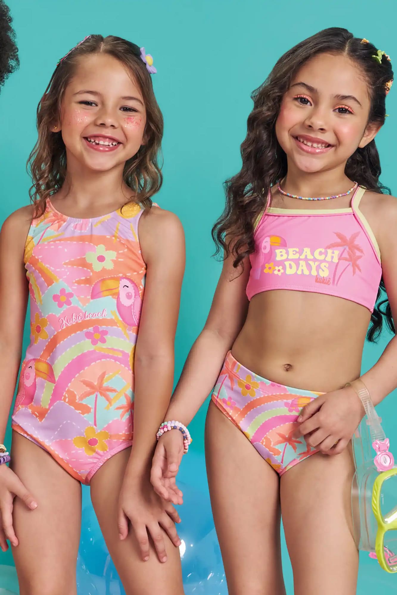 Biquíni Infantil Kukiê Verão Rosa Beach Days