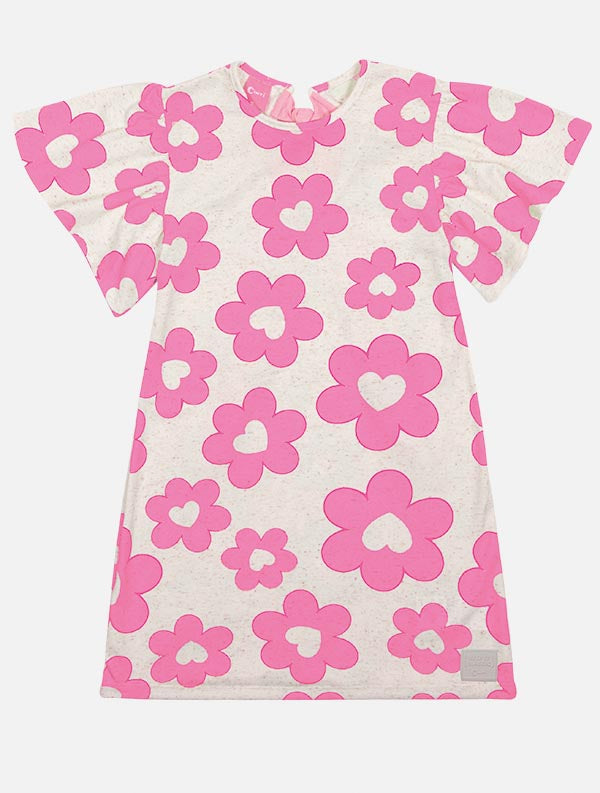 Vestido Infantil Cinti Verão Off White Floral