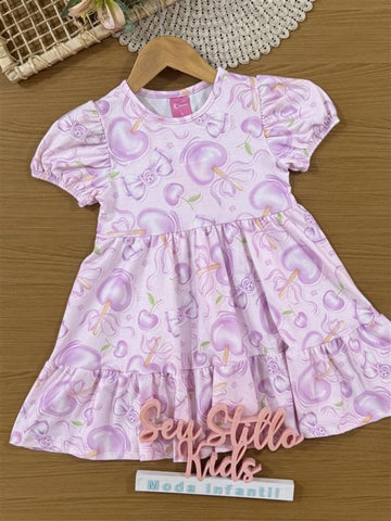 Vestido Infantil Cinti Verão Lilás Docinhos