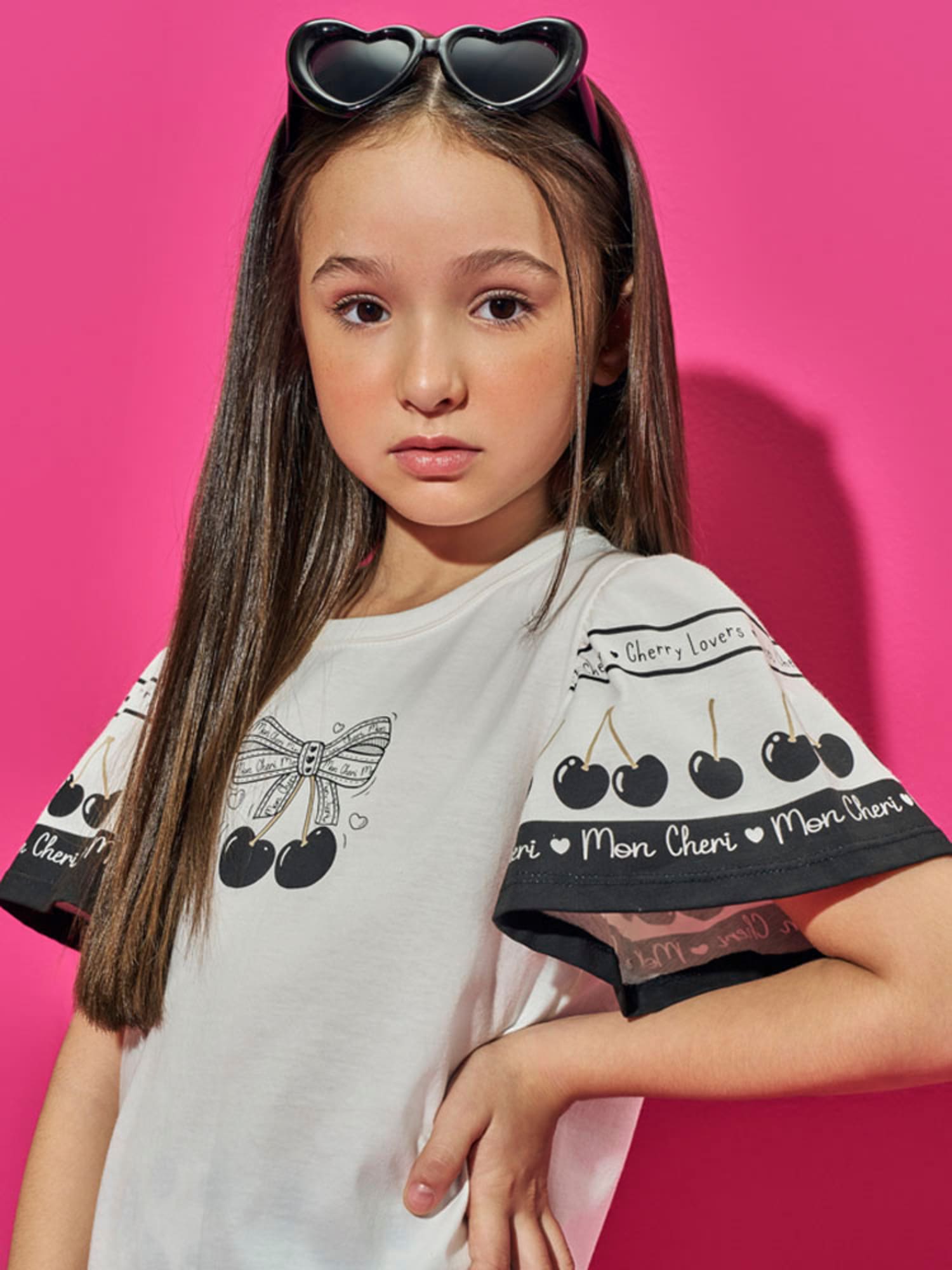 Conjunto Infantil Belime Verão com Calça Legging e Blusa Branca Cereja
