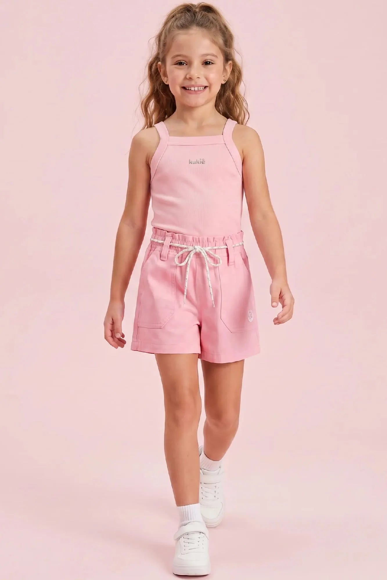 Regata Infantil Menina Kukiê Rosa Claro