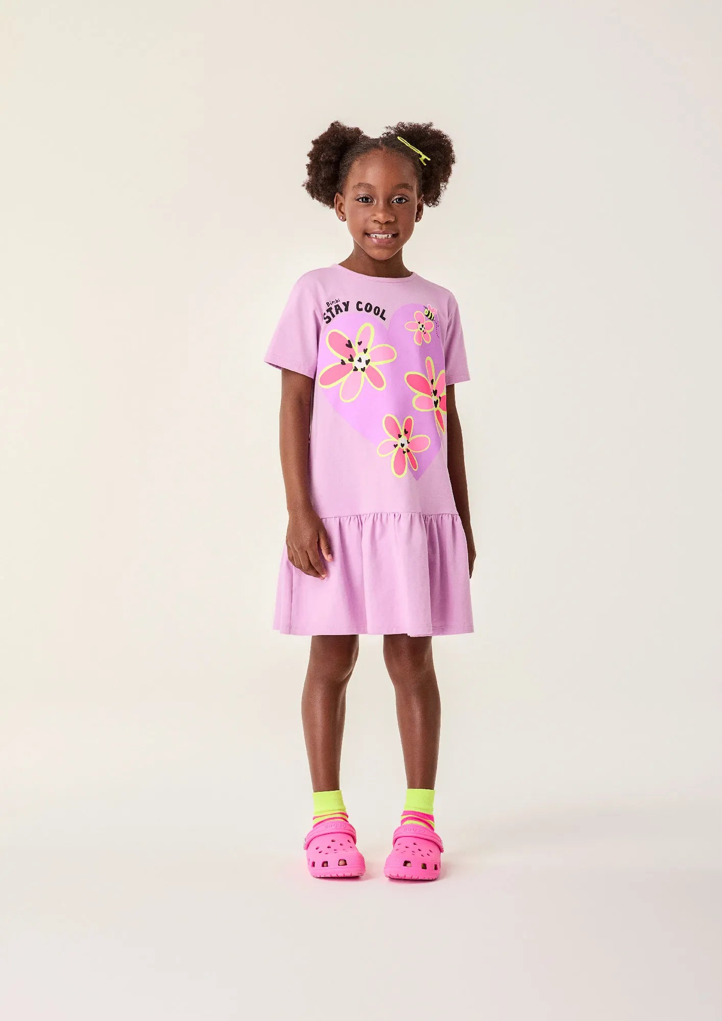 Vestido Infantil Bimbi Lilás Flores
