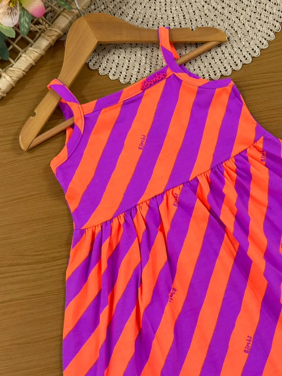 Vestido Infantil Bimbi Listrado Colorido