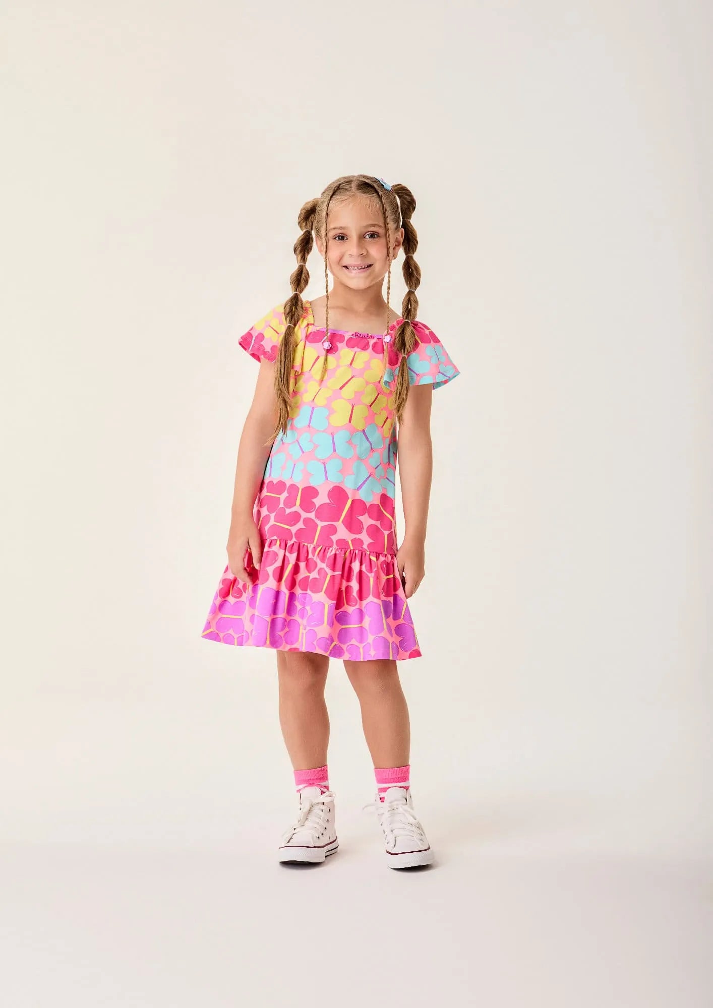 Vestido Infantil Bimbi Rosa Borboletinhas