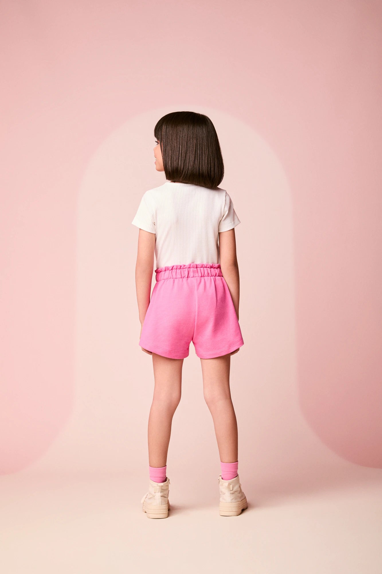 Conjunto Infantil Momi Inverno Shorts Rosa e Blusa Manga Curta Sweet
