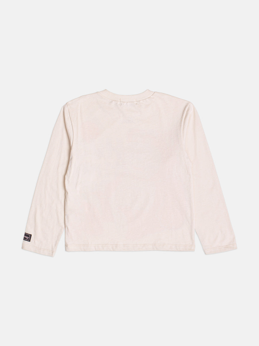Blusa Infantil Bimbi Inveno Manga Longa Bege Lotso