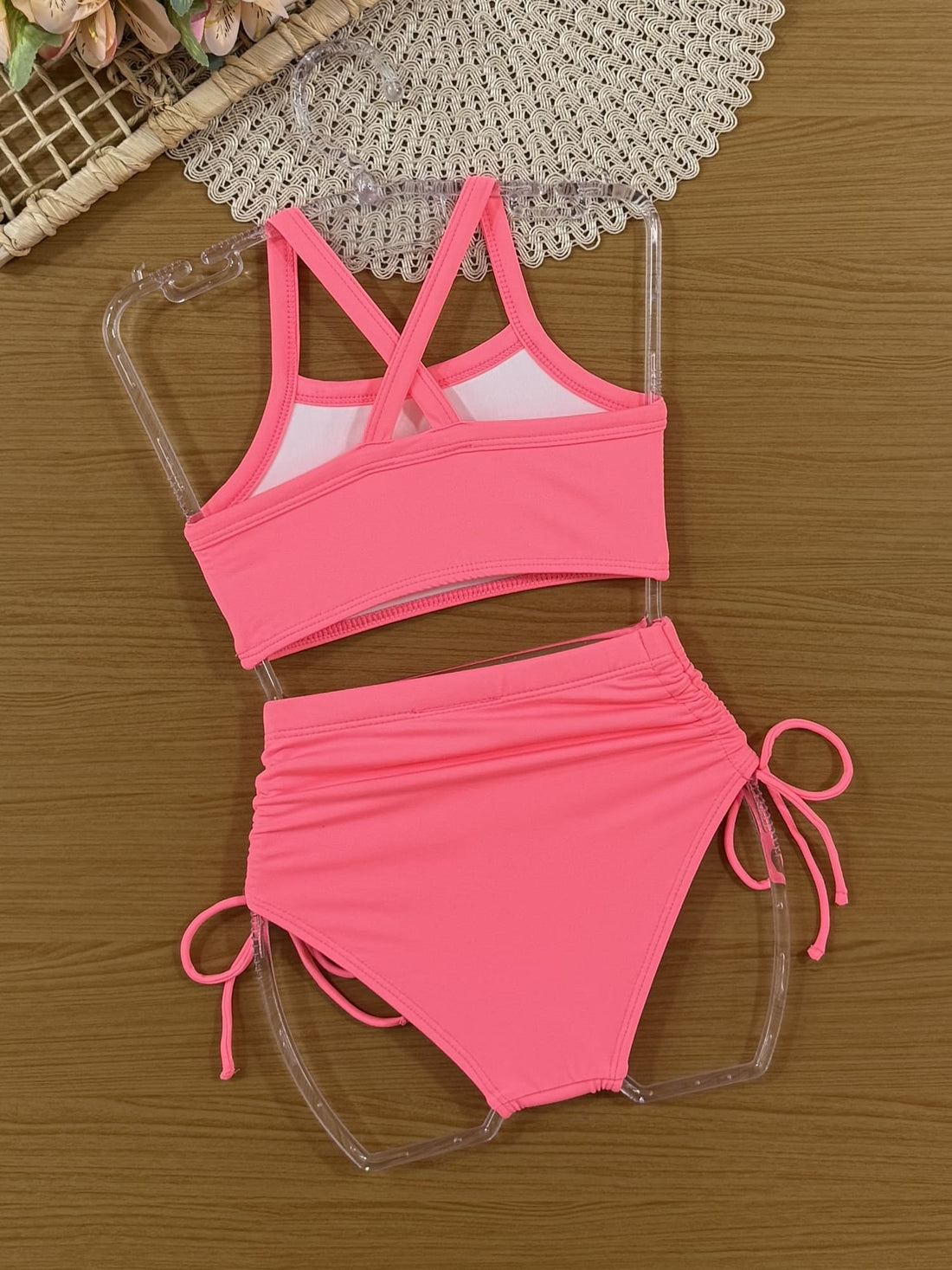 Biquíni Infantil Kukiê Verão Rosa Neon