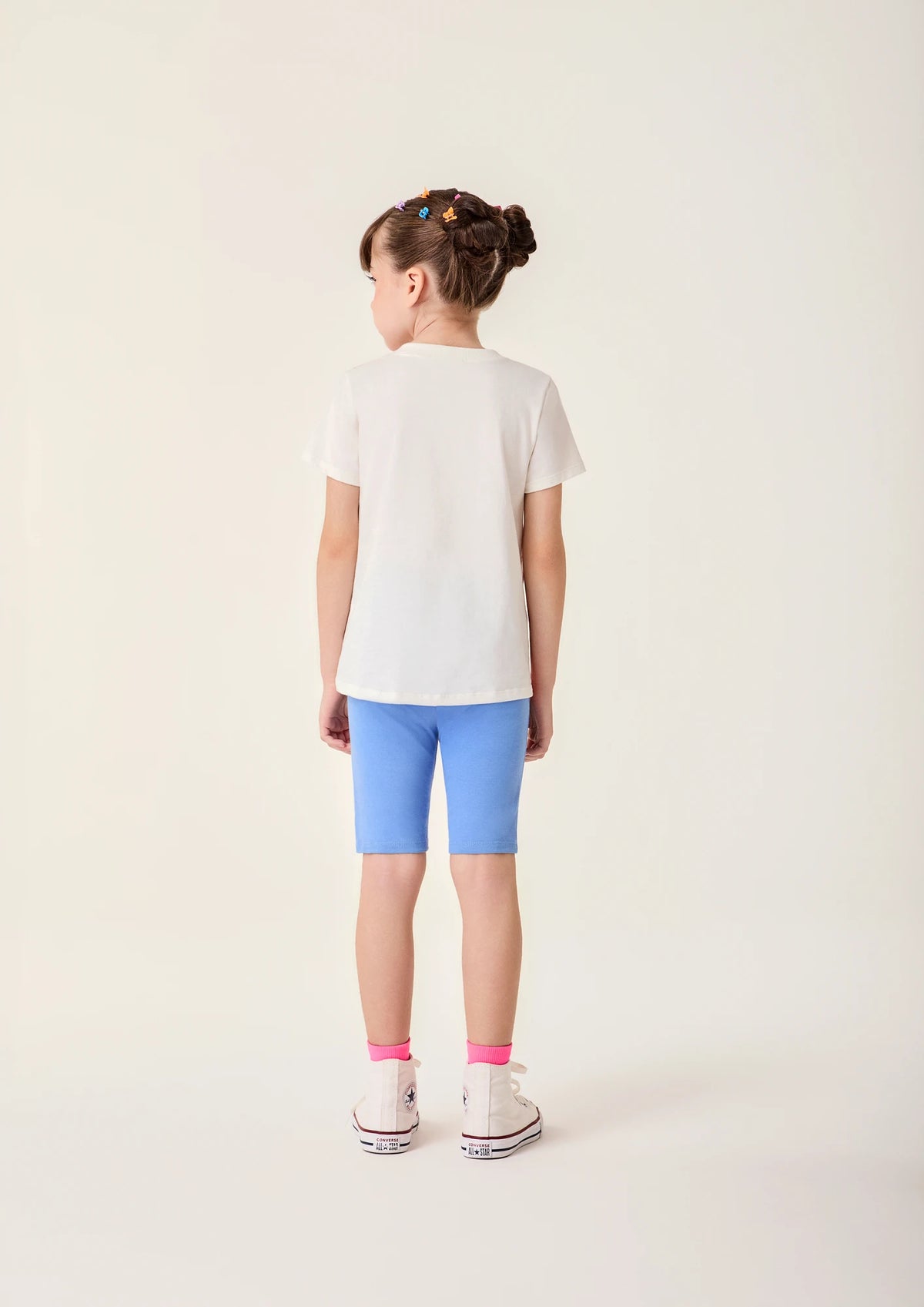 Conjunto Infantil Menina Bimbi com Shorts Ciclista Azul e Blusa Animais