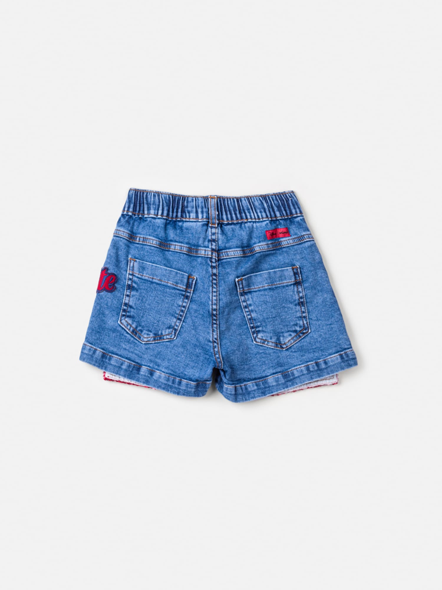 Shorts infantil Animê Jeans Branca de Neve Disney