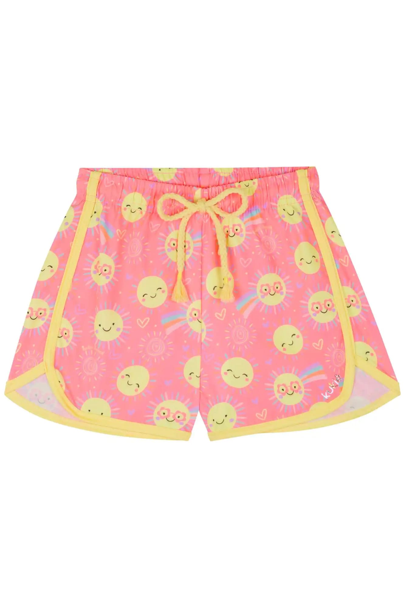 Shorts Infantil Kukiê Verão Nylon Rosa Solzinho