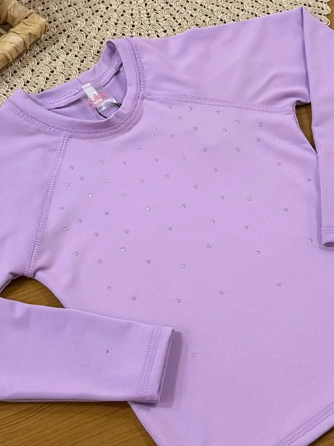 Blusa Infantil Menina Kukiê com Proteção UV Lilás Strass