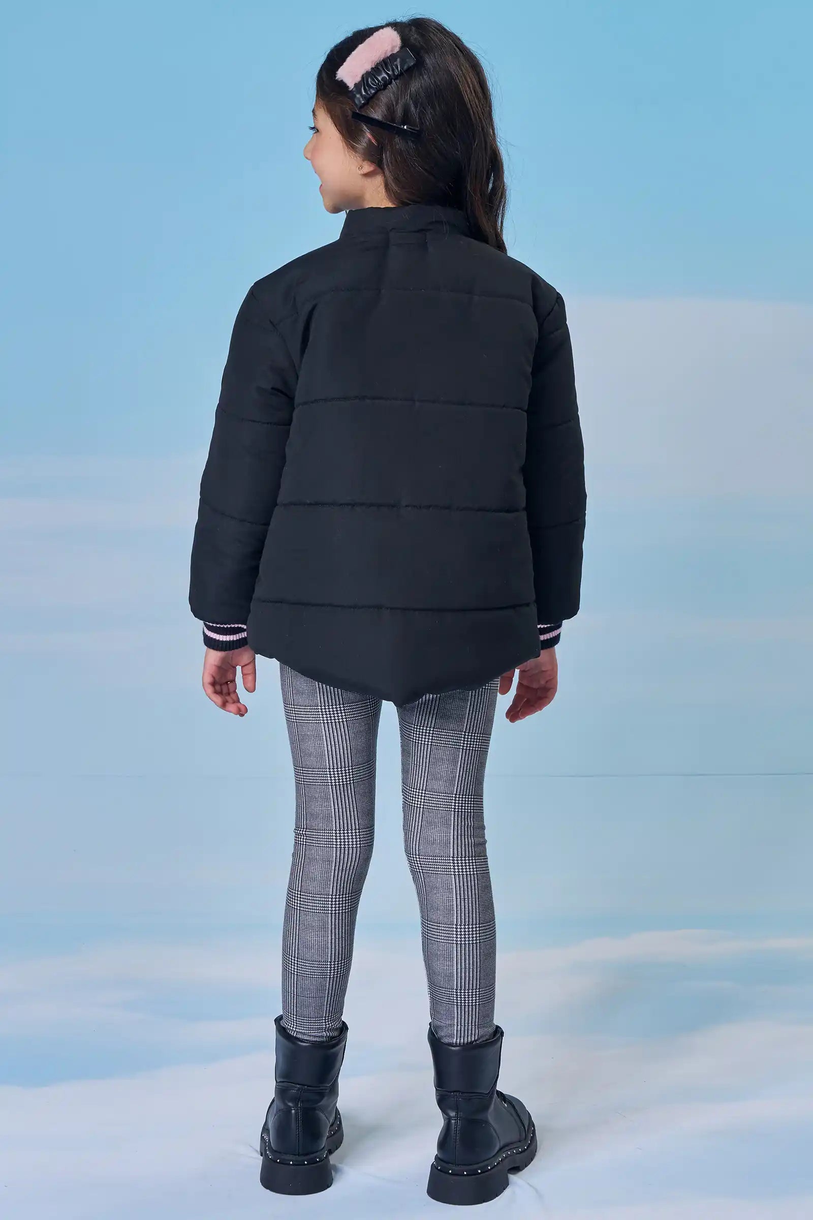 Jaqueta Infantil Kukiê Inverno Puffer Preta